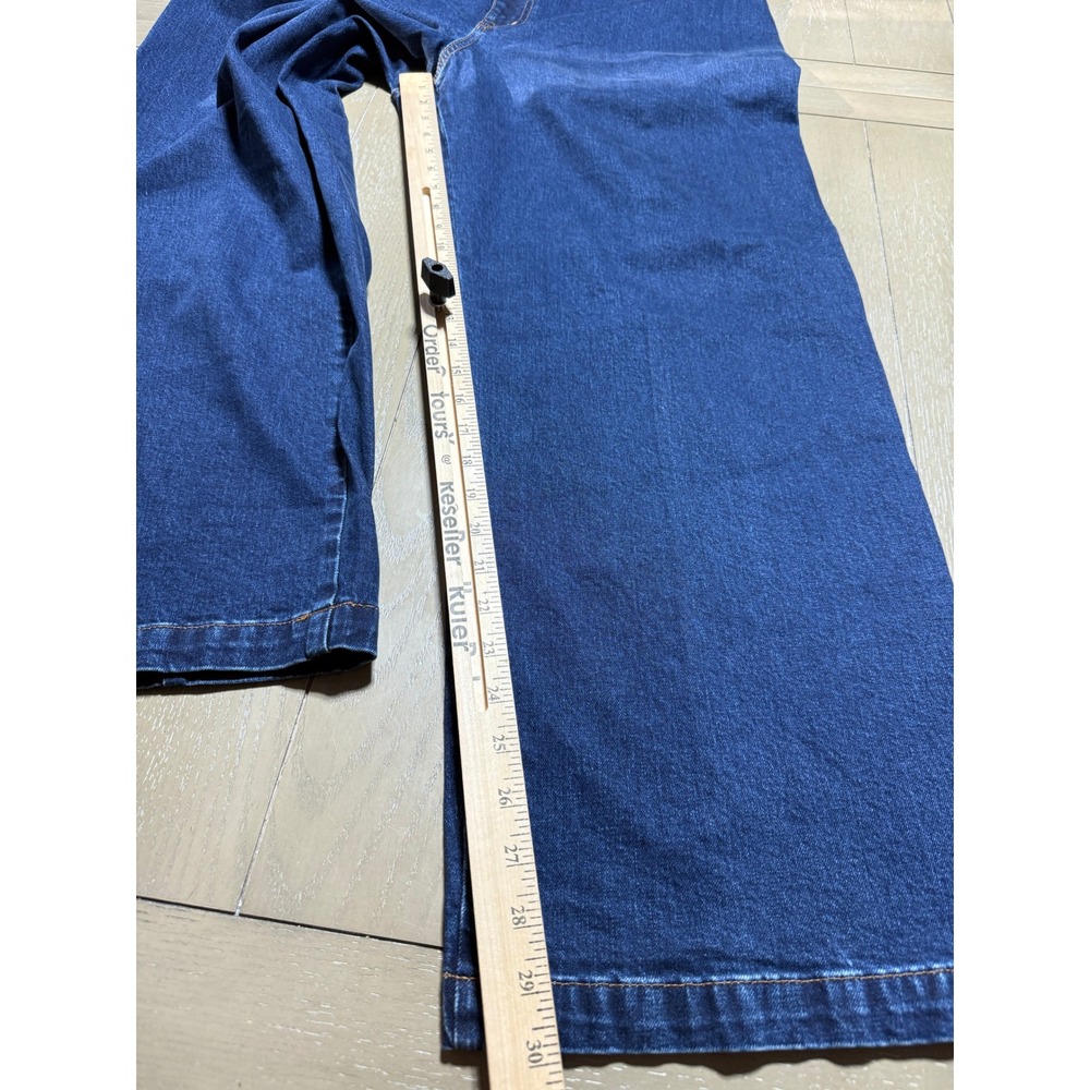 Madewell Emmett Wide-Leg Jeans Womens 33 Blue High Rise Dark Wash Stretch Denim - Picture 4 of 14